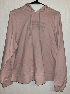 Nike Rose Pink Hoodie with Rhinestone Logo